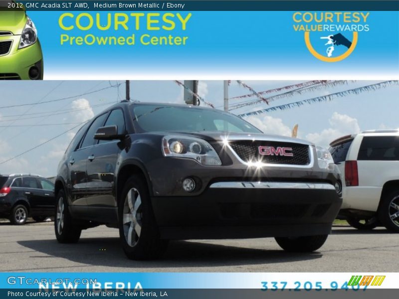 Medium Brown Metallic / Ebony 2012 GMC Acadia SLT AWD