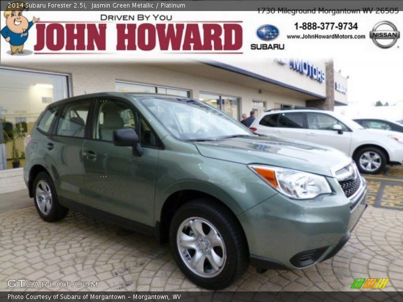 Jasmin Green Metallic / Platinum 2014 Subaru Forester 2.5i