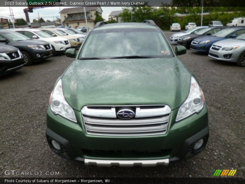 Cypress Green Pearl / Warm Ivory Leather 2013 Subaru Outback 2.5i Limited