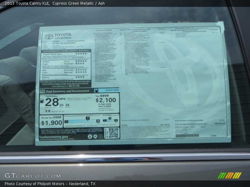 Cypress Green Metallic / Ash 2013 Toyota Camry XLE