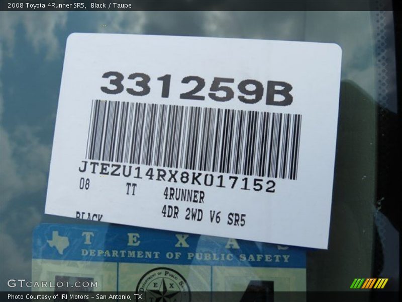 Black / Taupe 2008 Toyota 4Runner SR5