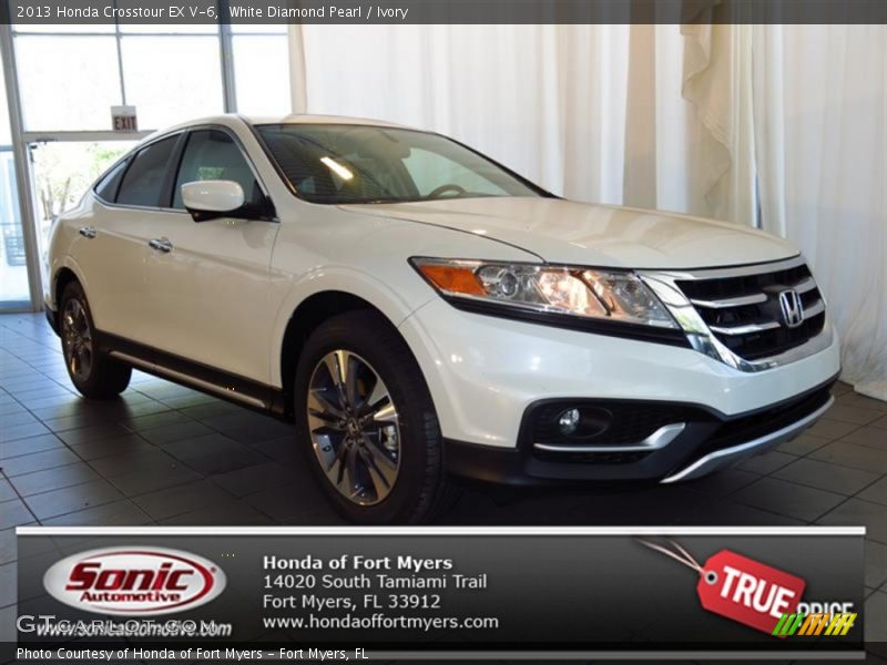 White Diamond Pearl / Ivory 2013 Honda Crosstour EX V-6