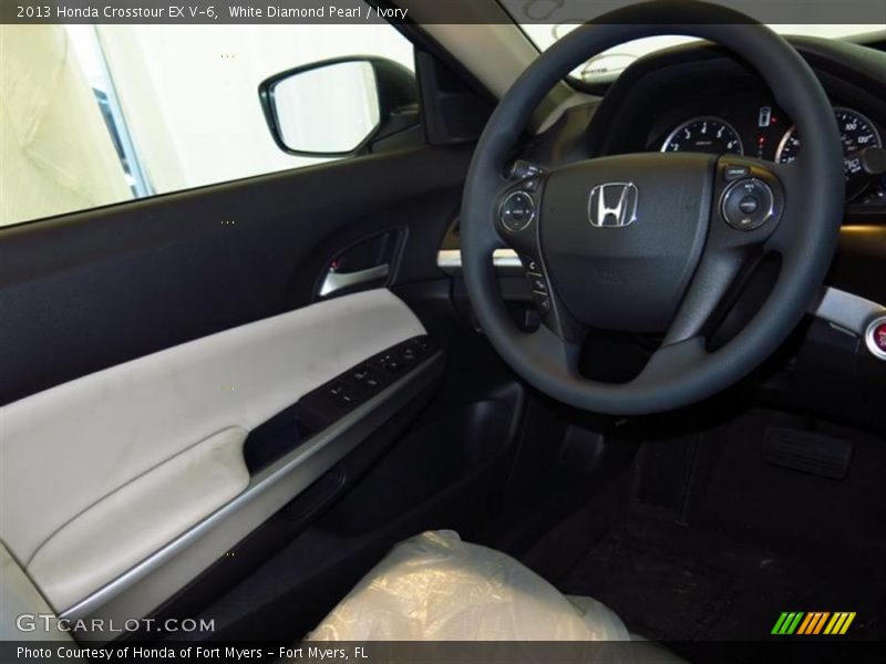 White Diamond Pearl / Ivory 2013 Honda Crosstour EX V-6