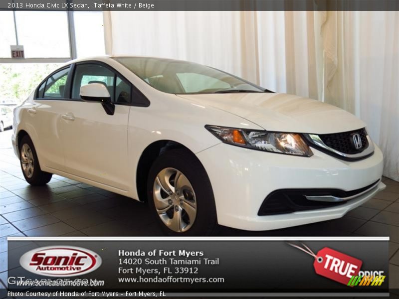 Taffeta White / Beige 2013 Honda Civic LX Sedan