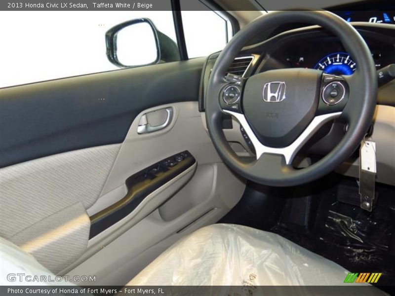 Taffeta White / Beige 2013 Honda Civic LX Sedan