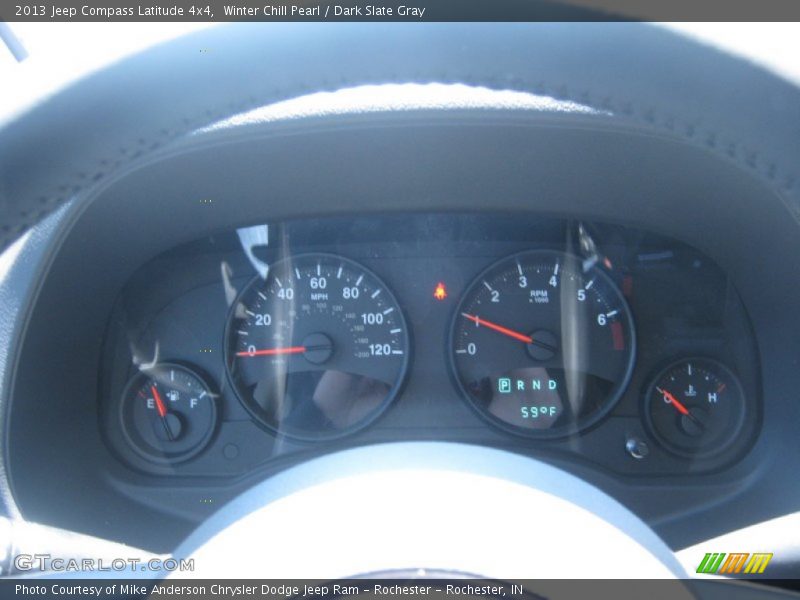 Winter Chill Pearl / Dark Slate Gray 2013 Jeep Compass Latitude 4x4