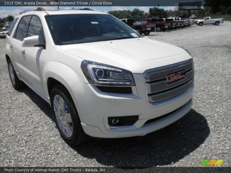 White Diamond Tricoat / Cocoa Dune 2013 GMC Acadia Denali