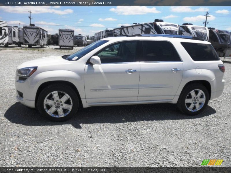 White Diamond Tricoat / Cocoa Dune 2013 GMC Acadia Denali