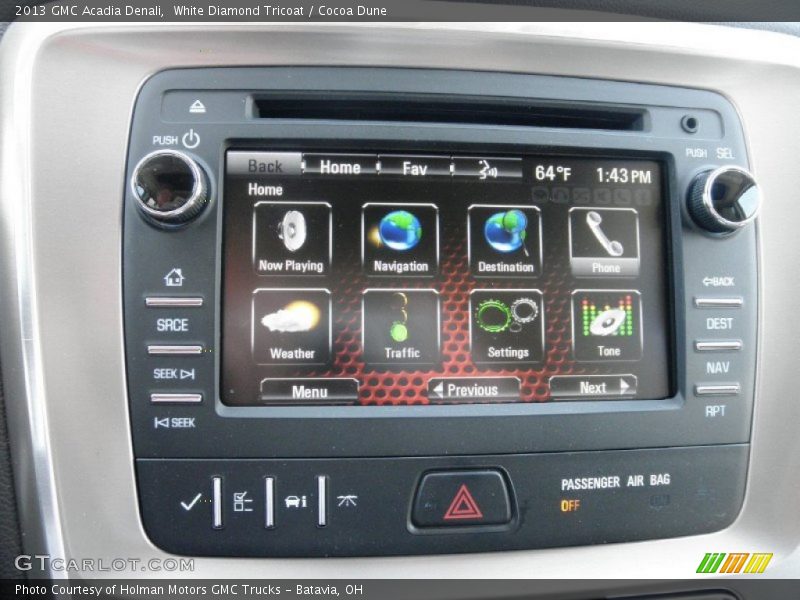 White Diamond Tricoat / Cocoa Dune 2013 GMC Acadia Denali