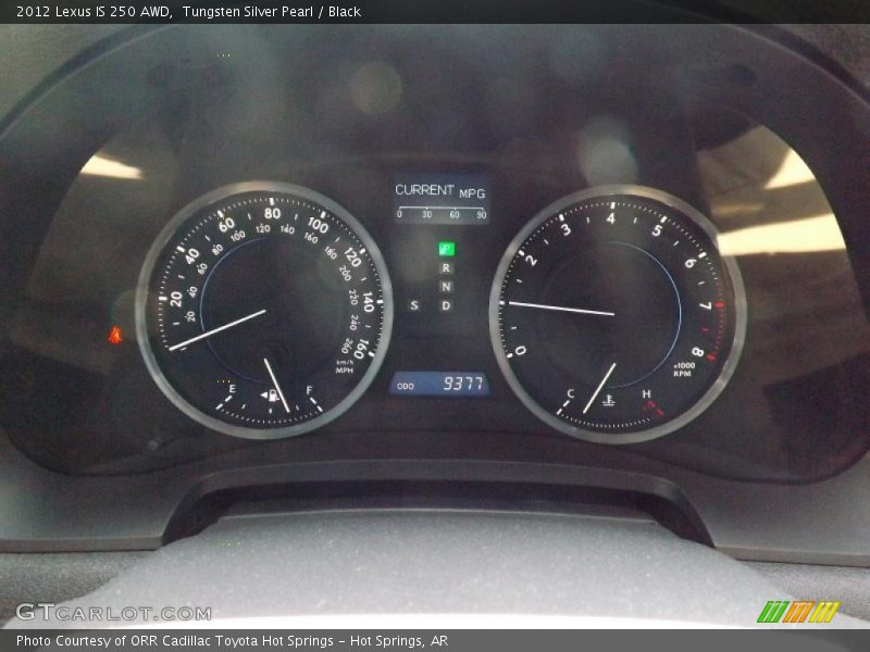 Tungsten Silver Pearl / Black 2012 Lexus IS 250 AWD