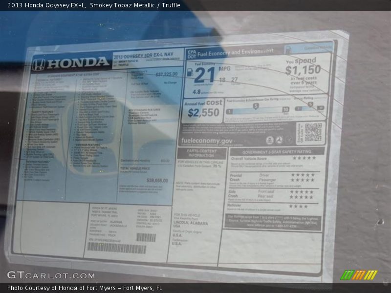 Smokey Topaz Metallic / Truffle 2013 Honda Odyssey EX-L