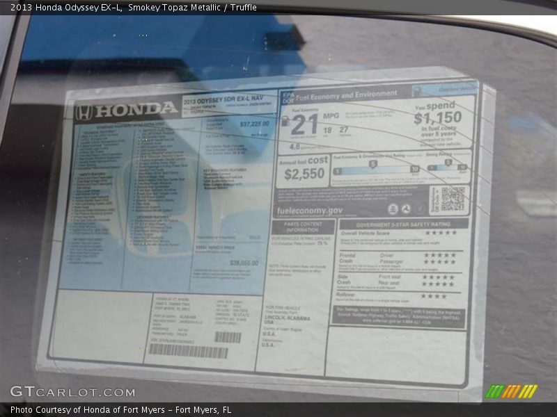 Smokey Topaz Metallic / Truffle 2013 Honda Odyssey EX-L