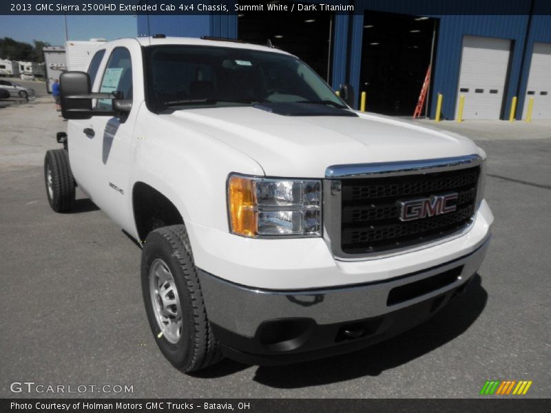 Summit White / Dark Titanium 2013 GMC Sierra 2500HD Extended Cab 4x4 Chassis