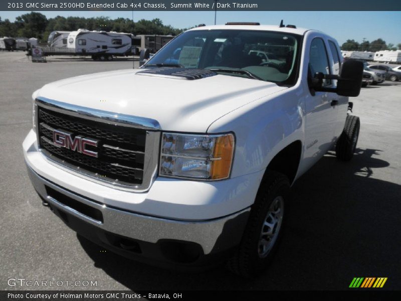 Summit White / Dark Titanium 2013 GMC Sierra 2500HD Extended Cab 4x4 Chassis