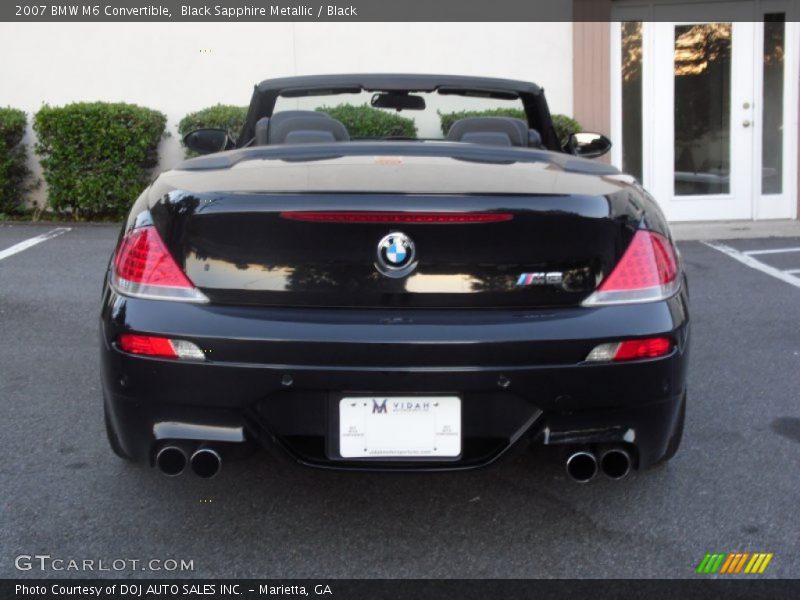 Black Sapphire Metallic / Black 2007 BMW M6 Convertible