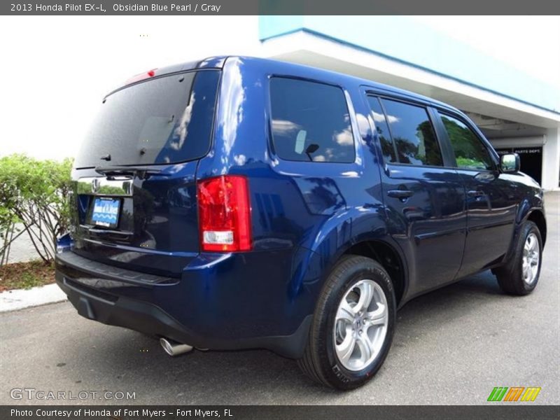 Obsidian Blue Pearl / Gray 2013 Honda Pilot EX-L