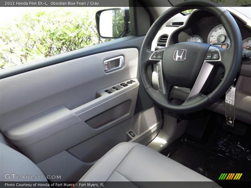 Obsidian Blue Pearl / Gray 2013 Honda Pilot EX-L