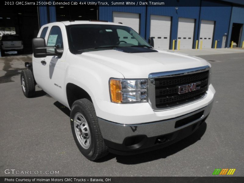 Summit White / Dark Titanium 2013 GMC Sierra 2500HD Extended Cab 4x4 Utility Truck