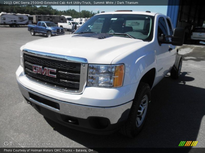 Summit White / Dark Titanium 2013 GMC Sierra 2500HD Extended Cab 4x4 Utility Truck