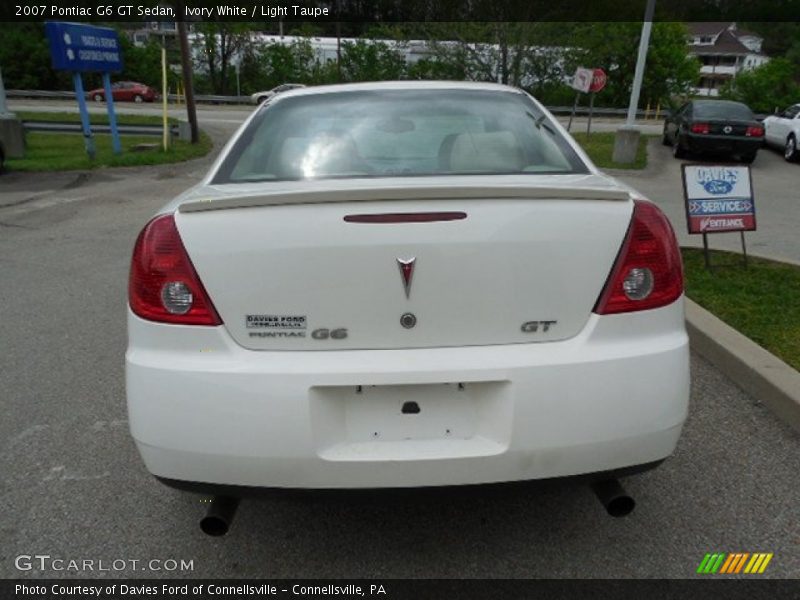 Ivory White / Light Taupe 2007 Pontiac G6 GT Sedan