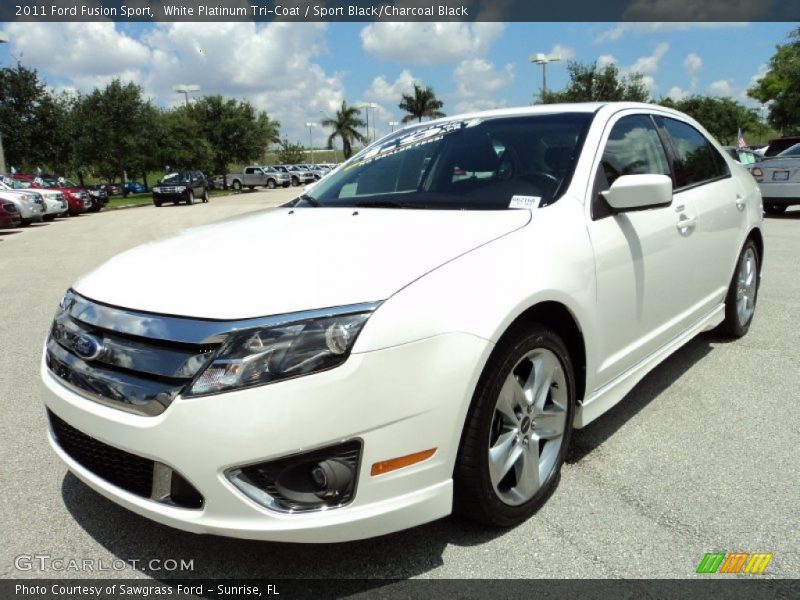 White Platinum Tri-Coat / Sport Black/Charcoal Black 2011 Ford Fusion Sport