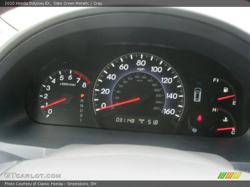 Slate Green Metallic / Gray 2010 Honda Odyssey EX