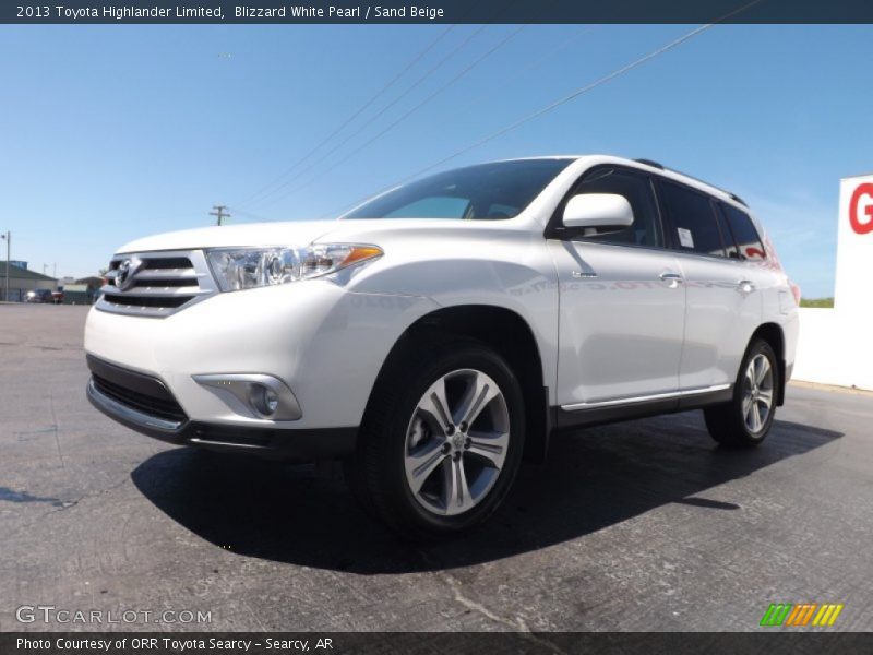 Blizzard White Pearl / Sand Beige 2013 Toyota Highlander Limited