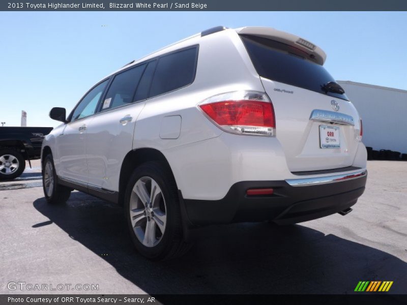 Blizzard White Pearl / Sand Beige 2013 Toyota Highlander Limited