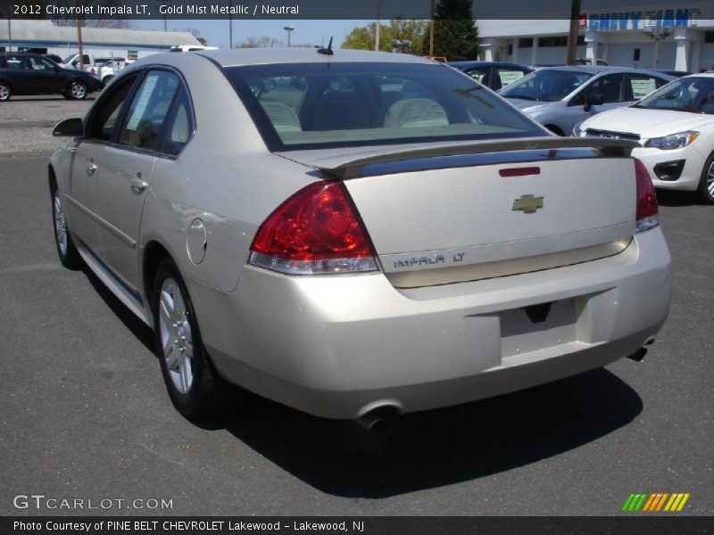 Gold Mist Metallic / Neutral 2012 Chevrolet Impala LT