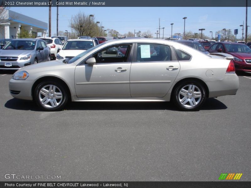 Gold Mist Metallic / Neutral 2012 Chevrolet Impala LT