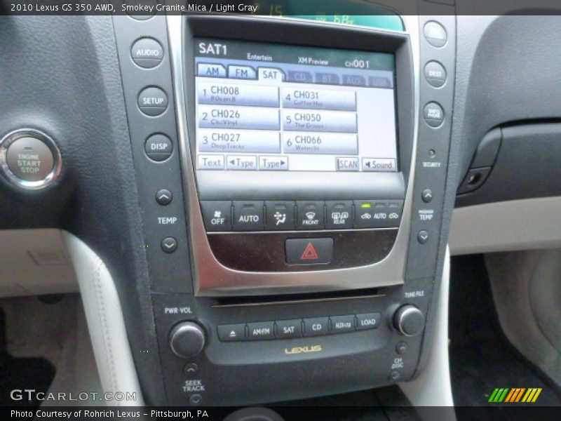 Controls of 2010 GS 350 AWD
