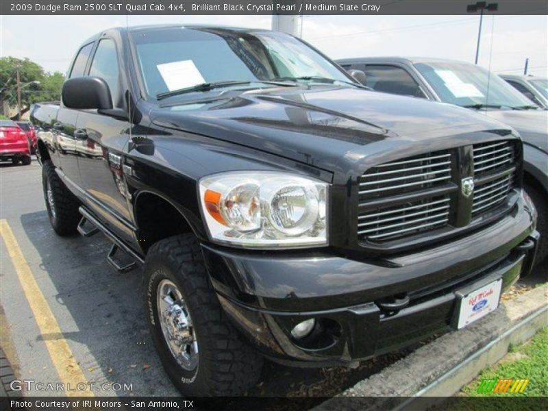 Brilliant Black Crystal Pearl / Medium Slate Gray 2009 Dodge Ram 2500 SLT Quad Cab 4x4