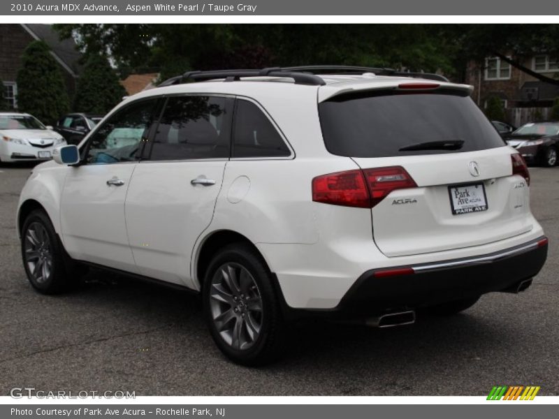 Aspen White Pearl / Taupe Gray 2010 Acura MDX Advance