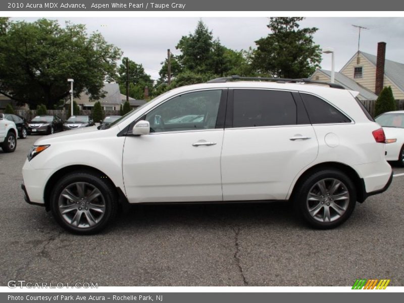 Aspen White Pearl / Taupe Gray 2010 Acura MDX Advance