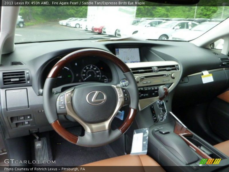 Fire Agate Pearl / Saddle Tan/Espresso Birds Eye Maple 2013 Lexus RX 450h AWD