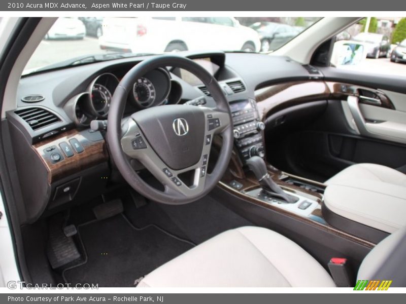 Aspen White Pearl / Taupe Gray 2010 Acura MDX Advance