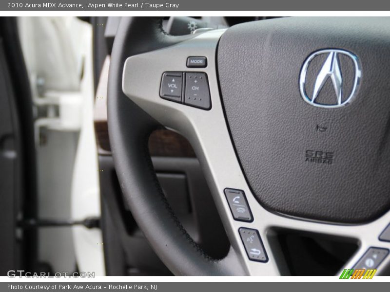 Aspen White Pearl / Taupe Gray 2010 Acura MDX Advance