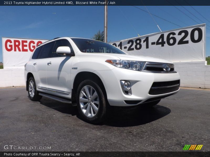 Blizzard White Pearl / Ash 2013 Toyota Highlander Hybrid Limited 4WD