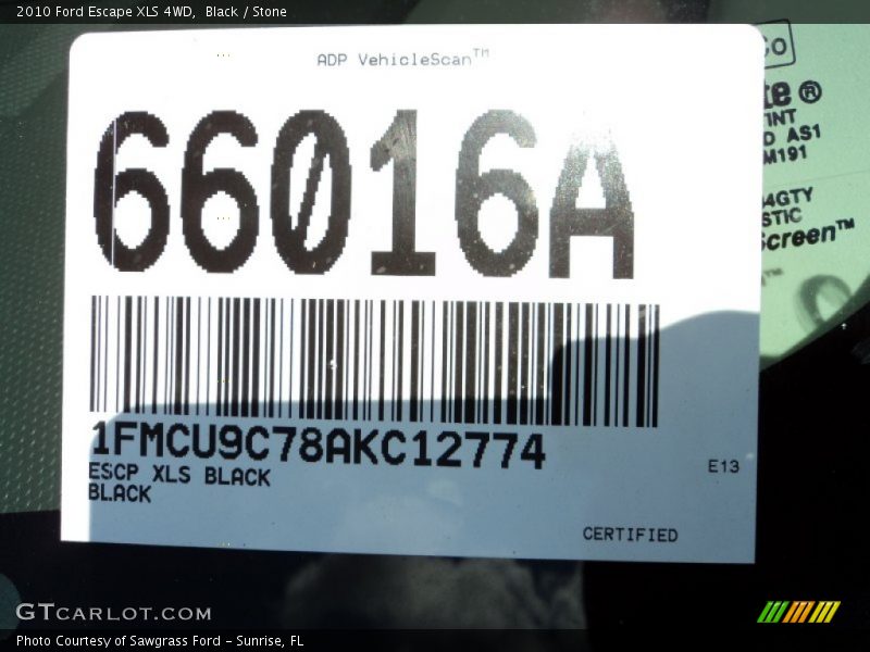 Black / Stone 2010 Ford Escape XLS 4WD