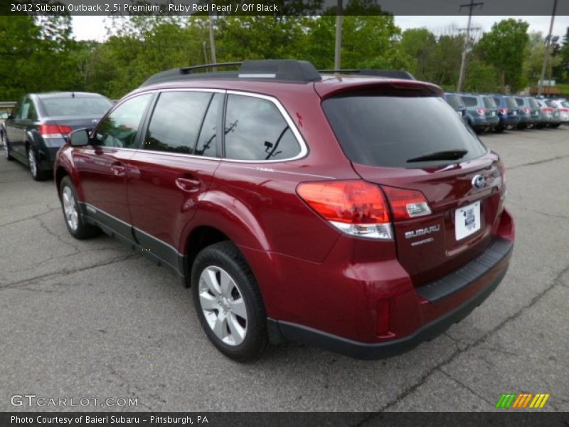 Ruby Red Pearl / Off Black 2012 Subaru Outback 2.5i Premium