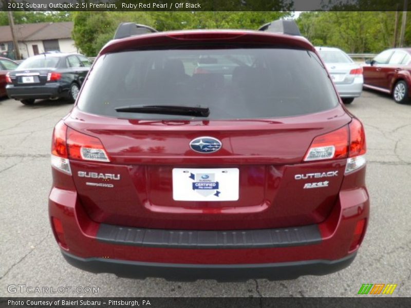 Ruby Red Pearl / Off Black 2012 Subaru Outback 2.5i Premium