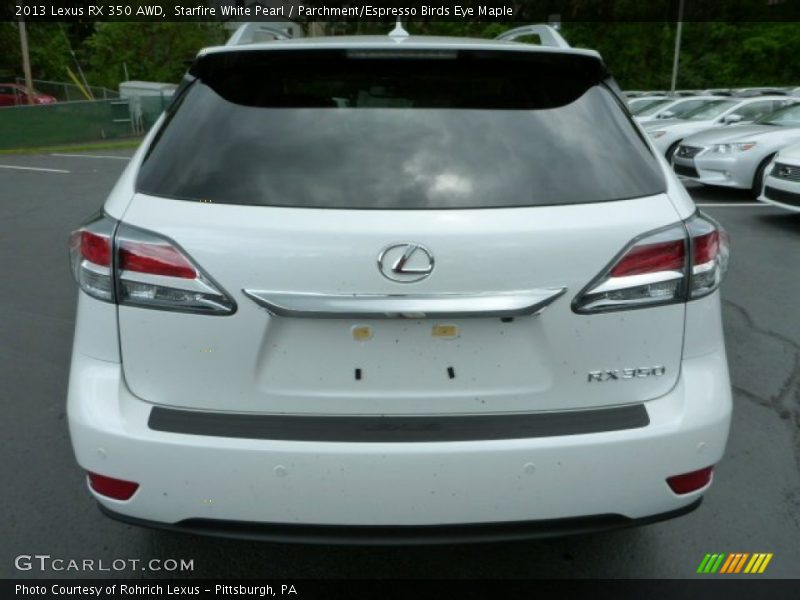 Starfire White Pearl / Parchment/Espresso Birds Eye Maple 2013 Lexus RX 350 AWD