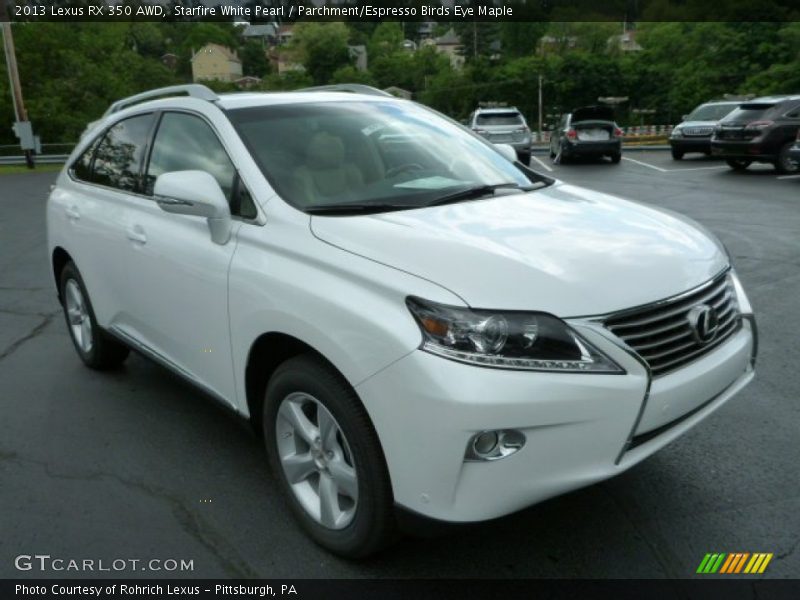 Starfire White Pearl / Parchment/Espresso Birds Eye Maple 2013 Lexus RX 350 AWD