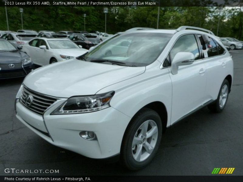 Starfire White Pearl / Parchment/Espresso Birds Eye Maple 2013 Lexus RX 350 AWD