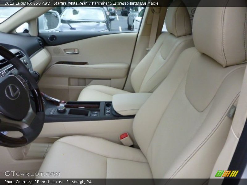 Starfire White Pearl / Parchment/Espresso Birds Eye Maple 2013 Lexus RX 350 AWD