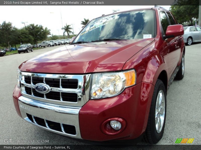 Sangria Red Metallic / Charcoal Black 2010 Ford Escape Limited V6