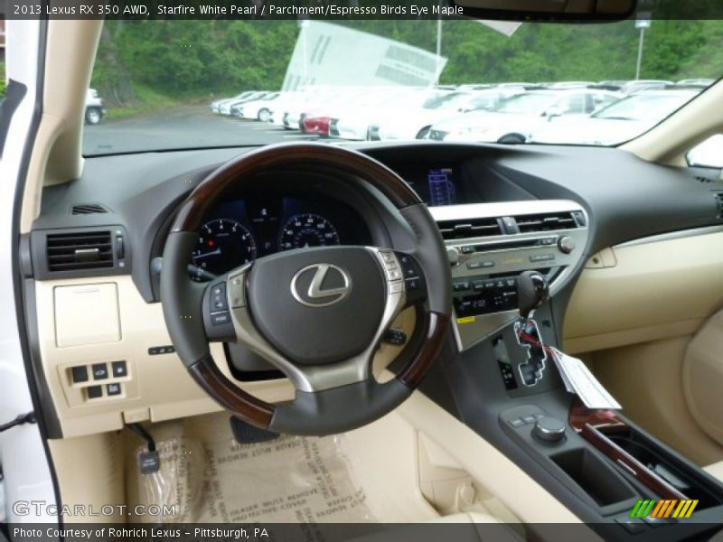Starfire White Pearl / Parchment/Espresso Birds Eye Maple 2013 Lexus RX 350 AWD