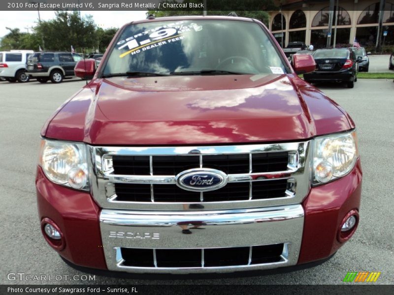 Sangria Red Metallic / Charcoal Black 2010 Ford Escape Limited V6