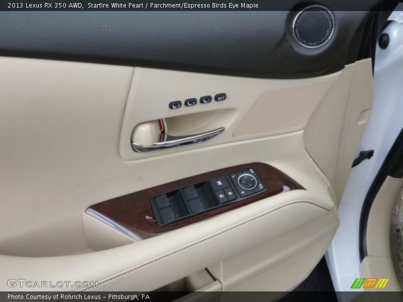 Starfire White Pearl / Parchment/Espresso Birds Eye Maple 2013 Lexus RX 350 AWD