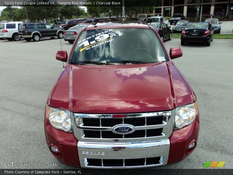 Sangria Red Metallic / Charcoal Black 2010 Ford Escape Limited V6